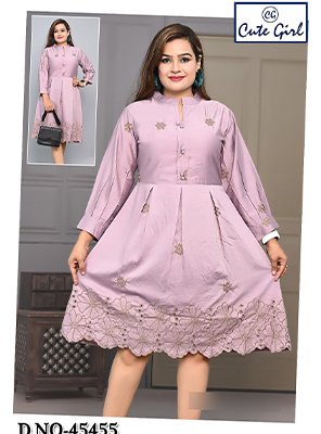 Women Cotton Blue Geometric Print Tunic